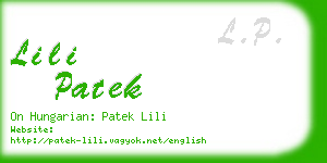 lili patek business card